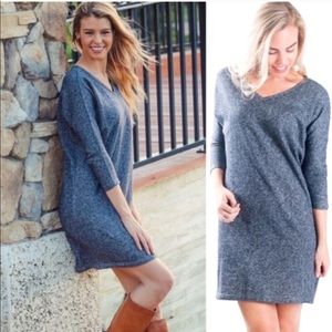 🌹French V Neck Fleece Slouch Dress.   B4